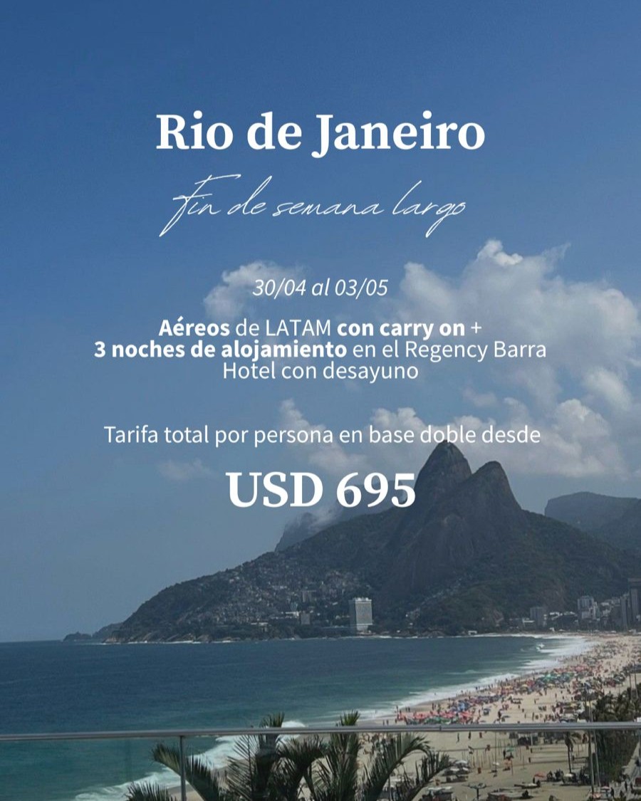 RÍO DE JANEIRO: FIN DE SEMANA LARGO MAYO 2026