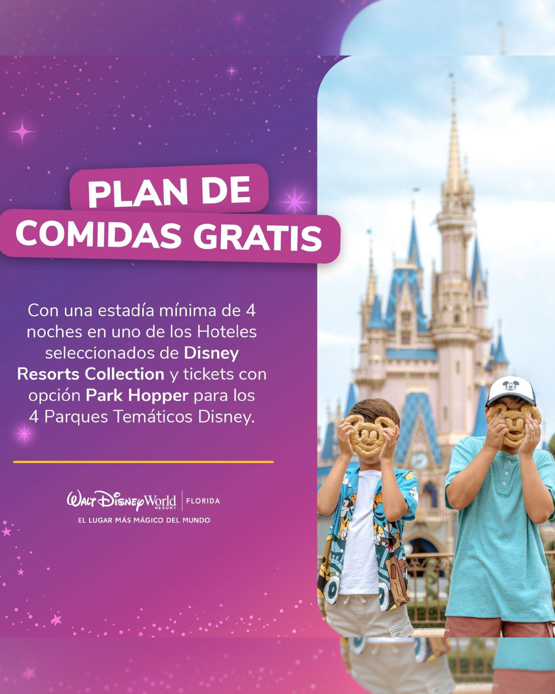 DISNEY CON PLAN DE COMIDA GRATIS